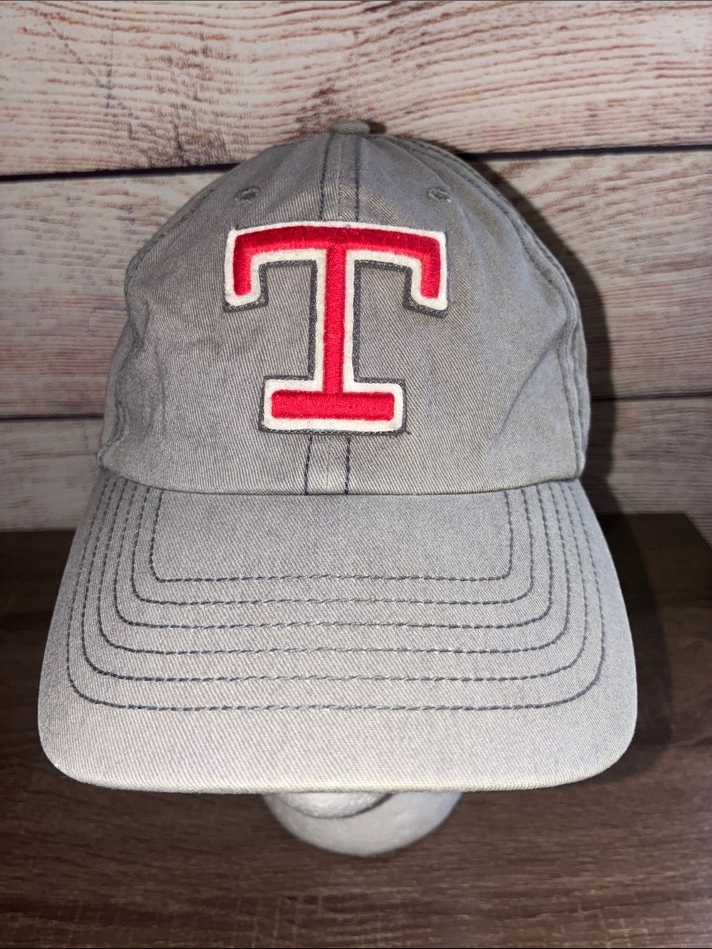 Pre Owned Texas Rangers Gray/Red 'T' 47 Brand Cooperstown Collection